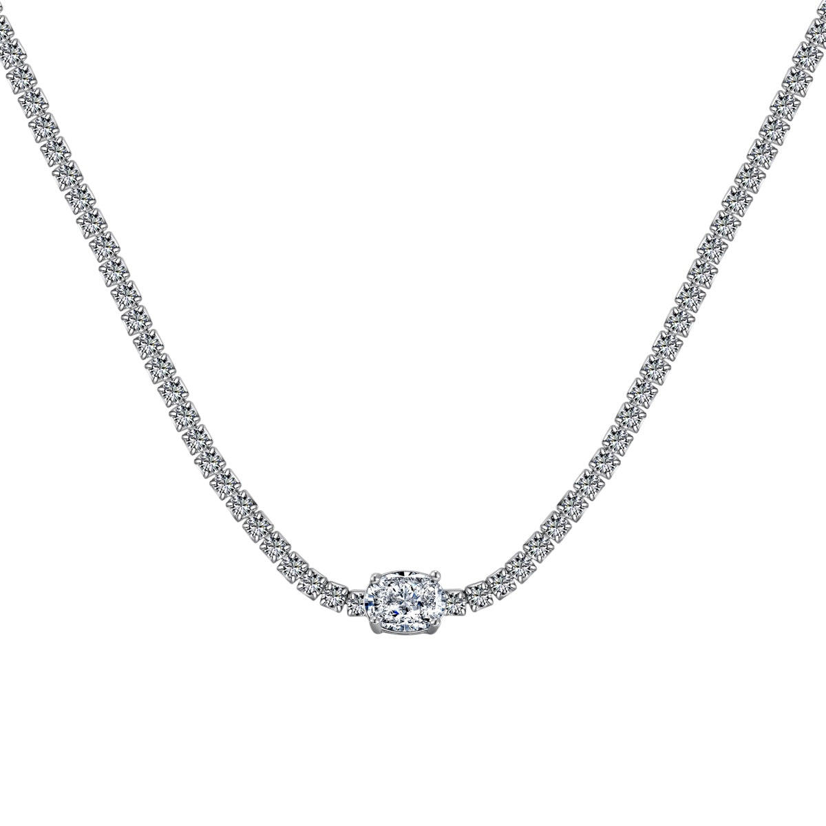 [Together]1.0 Carat Shining Oval Cut Necklace