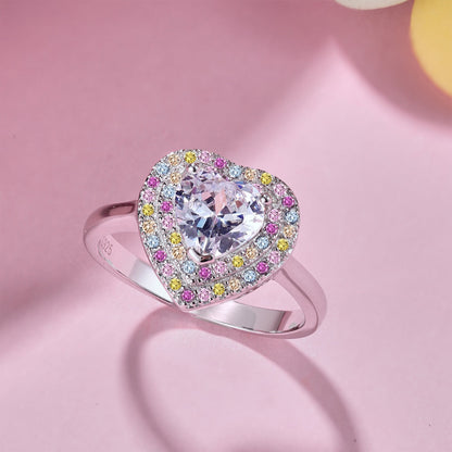 [Together]Delicate Ebullient Heart Shape Wedding Ring