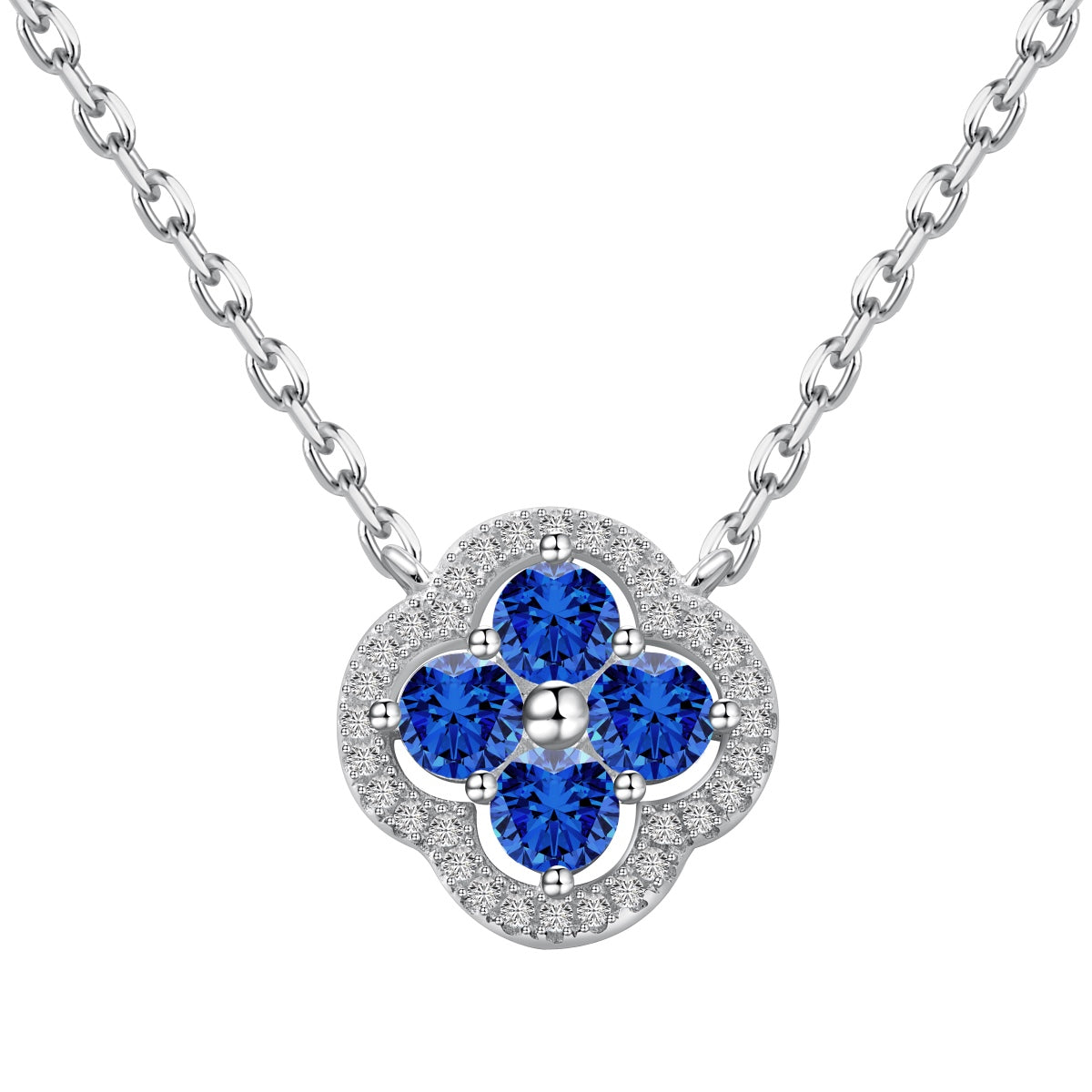 [Together]Exquisite Necklace With Four-Leaf Clover Flower Design