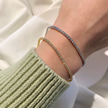 [Together]Radiant Shinning Princess Cut Tennis Bracelet