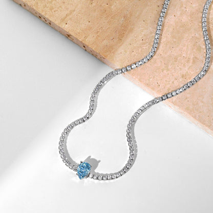 [Together]1.0 carat Unique Pear Cut Tennis Necklace