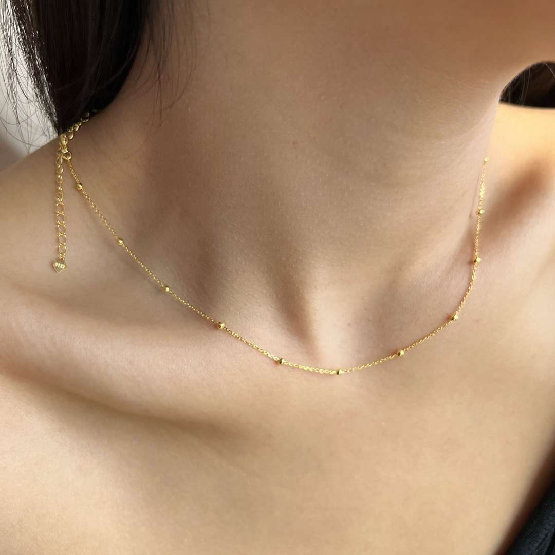 [Together]Small Bead Clavicle Chain Simple Necklace