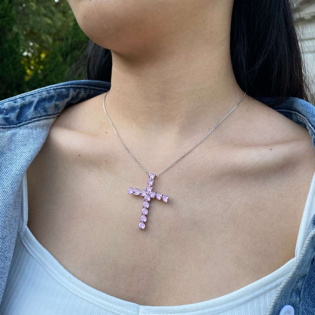 [Together]Radiant Cross Shape Necklace