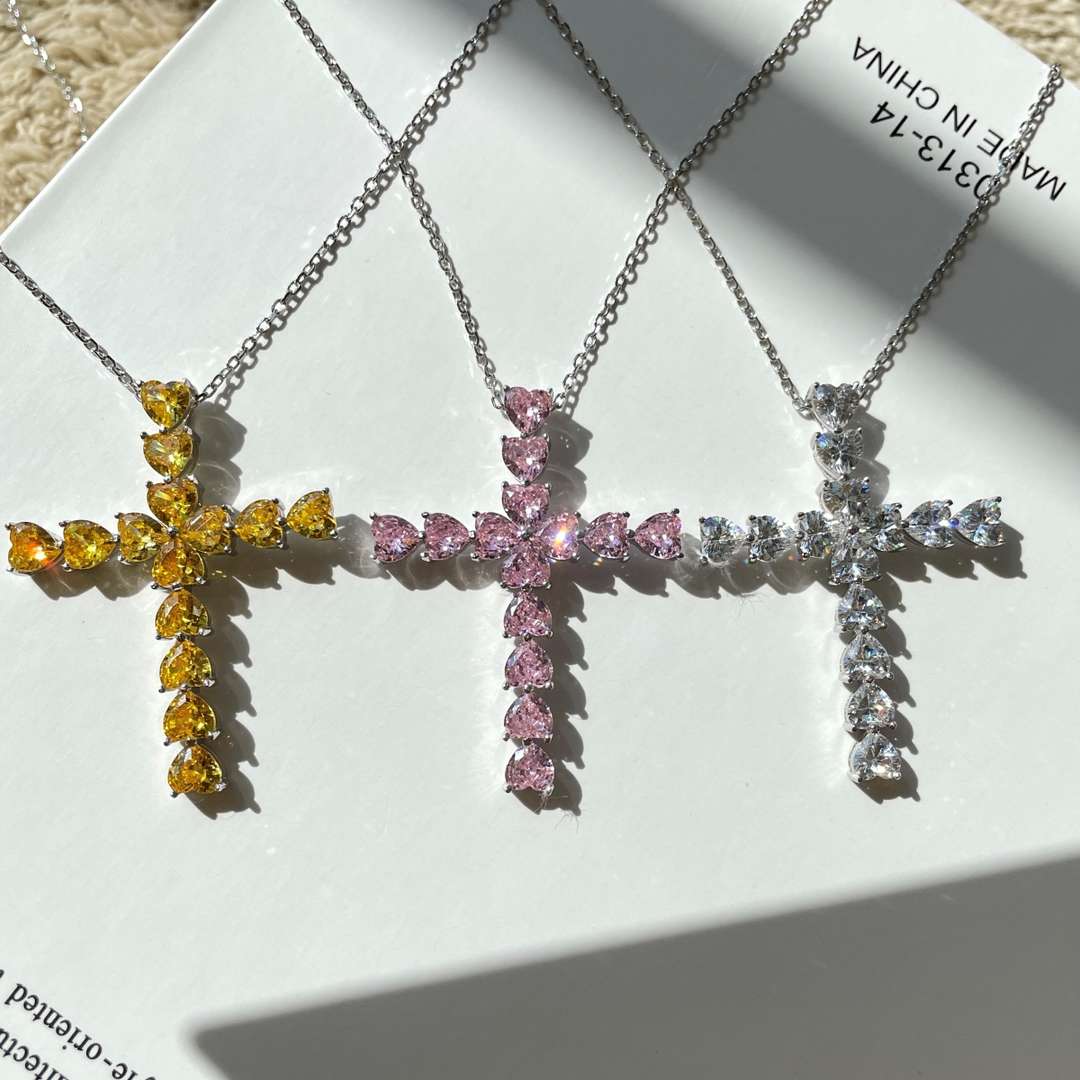 [Together]Radiant Cross Shape Necklace