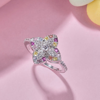 [Together]Luxurious Colorful Flower Shape Banquet Ring