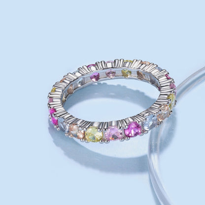 [Together]Dazzling Lustrous Round Cut Tennis Ring