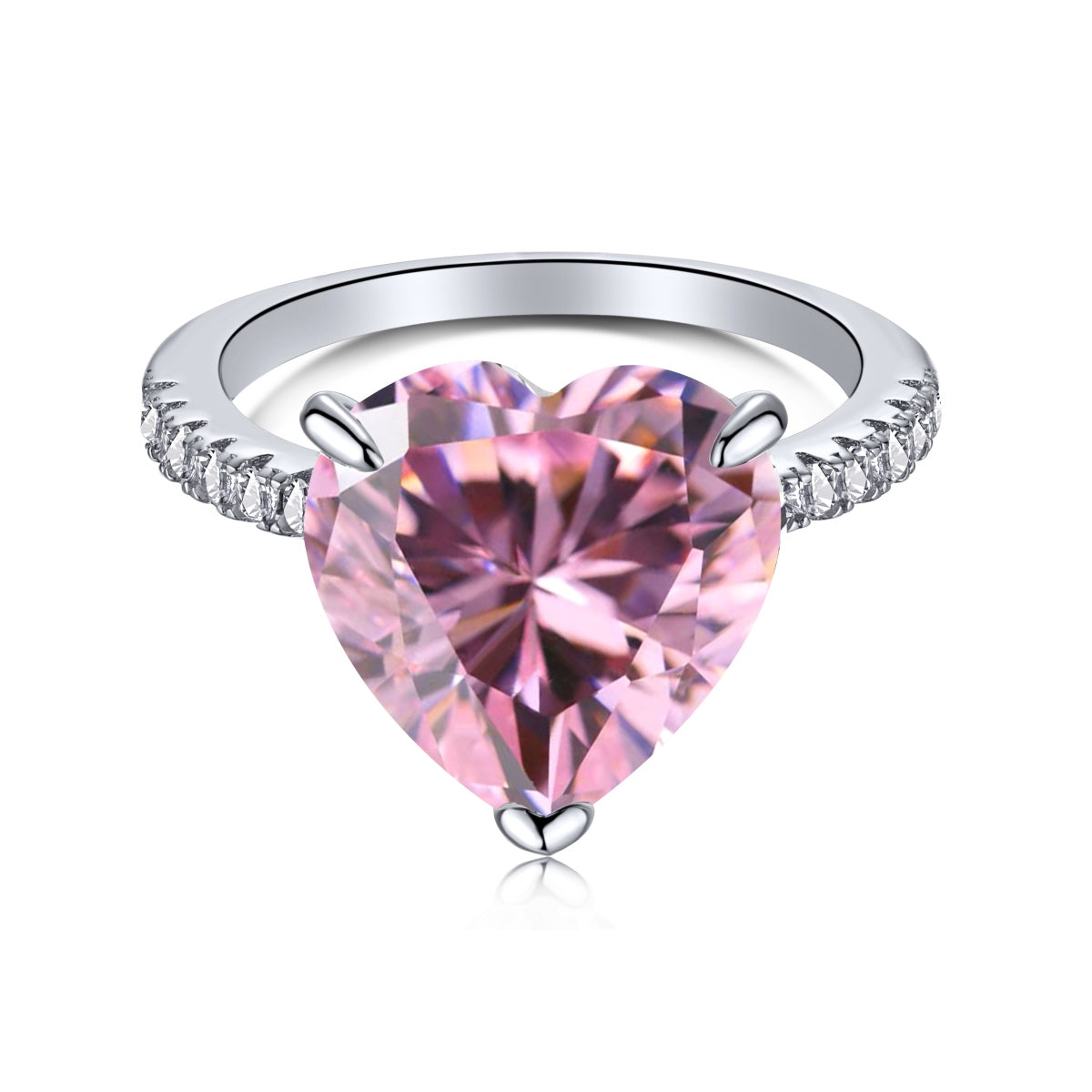 [Together]6.0 Carat Luxurious Sparkling Romantic Heart Cut Lover Ring