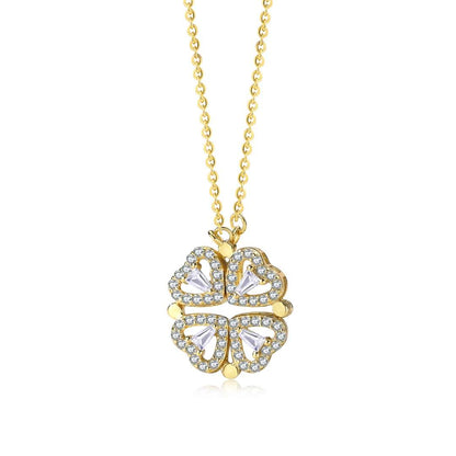 [Together]Ornate Heart Cut Flower Shape Necklace