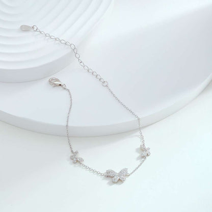 [Together]Delicate Butterfly Pendant Bracelet