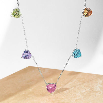 [Together]Sparkling Colorful Heart Cut Necklace