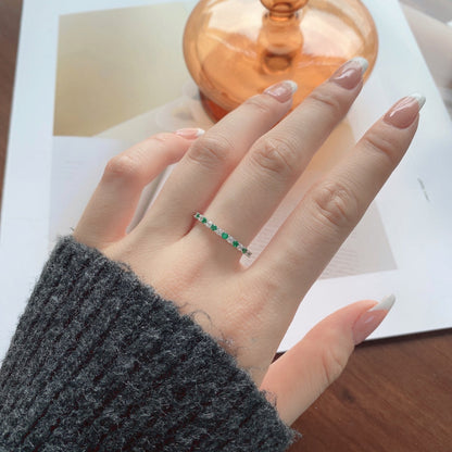 [Together]Exquisite Colorful Round Cut Tennis Ring