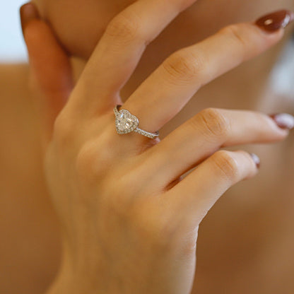 [Together]Eternity Splashy Romantic Heart Shape Lover Ring