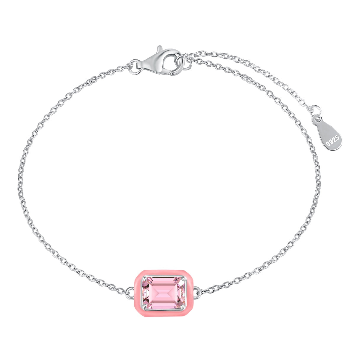 [Together]2.0 Carat Sparkling Colorful Emerald Cut Daily Bracelet