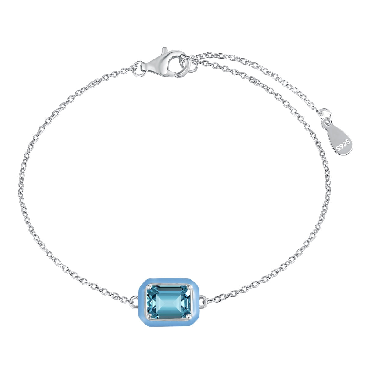 [Together]2.0 Carat Sparkling Colorful Emerald Cut Daily Bracelet