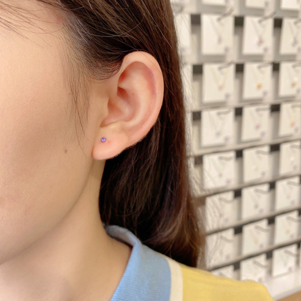 [Together]Delicate Solitaire Earrings