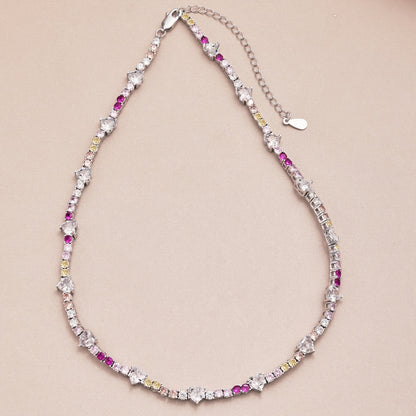 [Together]Delicate Colorful Rainbow Tennis Chain