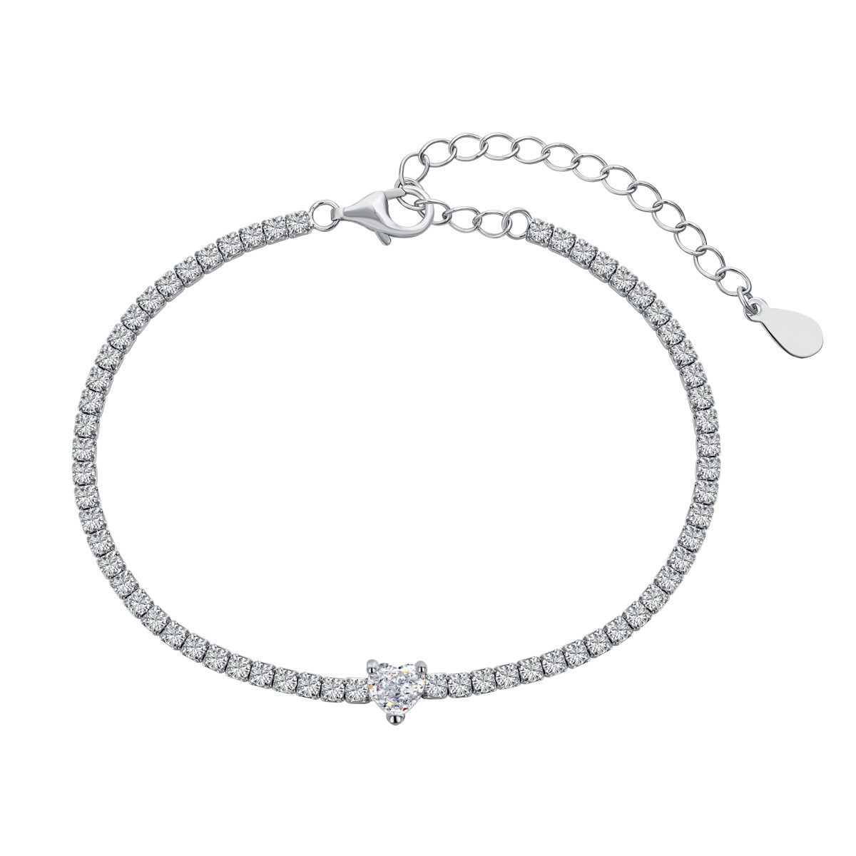 [Together]0.5 Carat Elegant Romantic Heart Shape Lover Bracelet