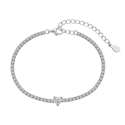 [Together]0.5 Carat Elegant Romantic Heart Shape Lover Bracelet