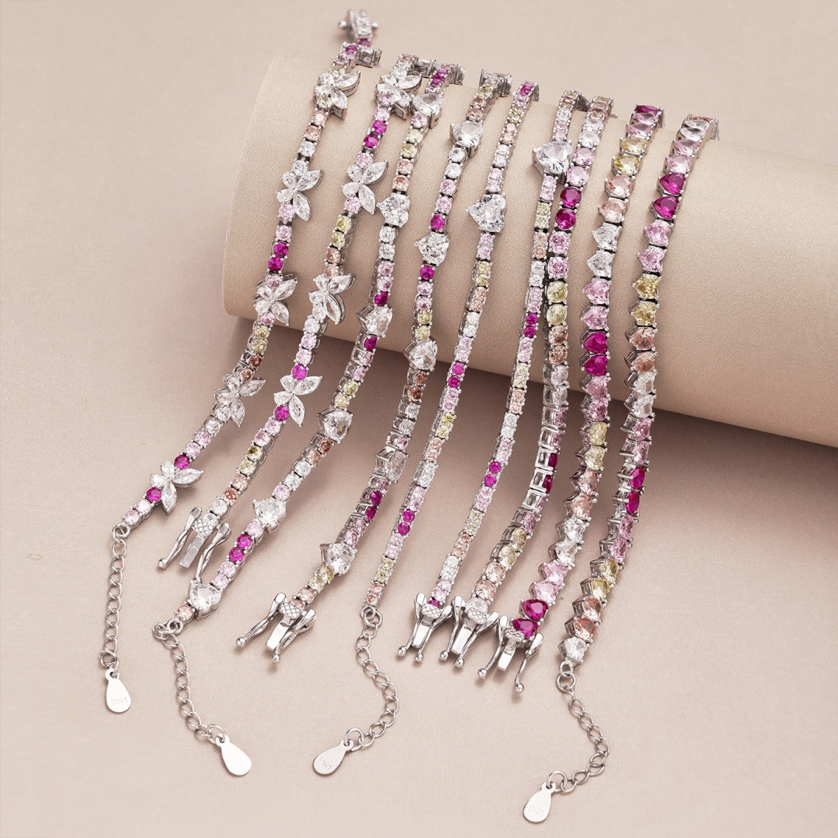 [Together]Romantic Heart Shape Round Cut Lover Bracelet