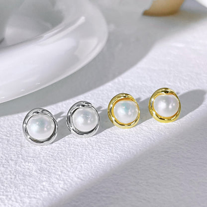 [Together]Dainty Bread Pearl Earrings