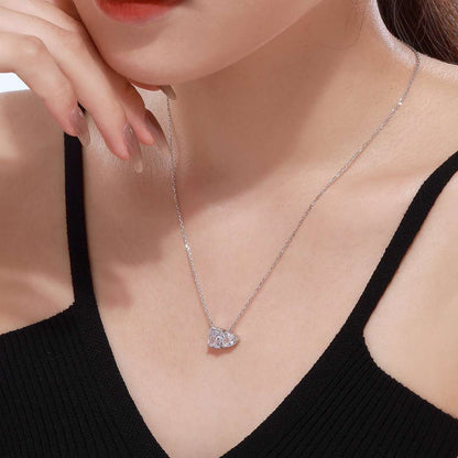 [Together]Dazzling Square & Heart Shape Necklace