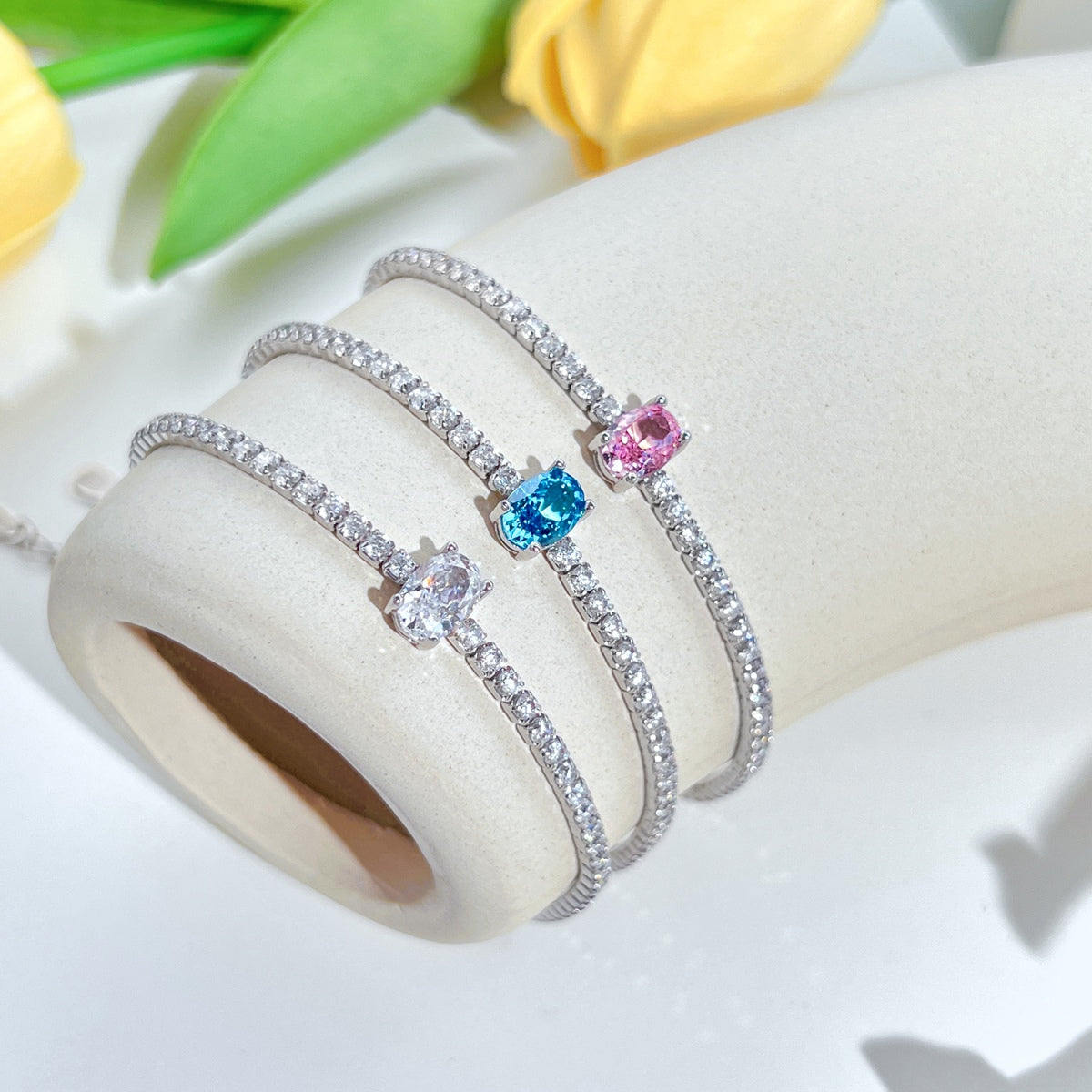 [Together]0.75 Carat Exquisite Oval Cut Daily Bracelet