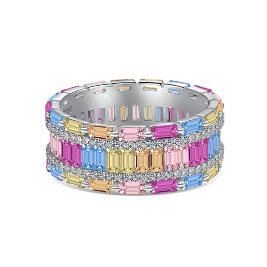 [Together]Dazzling Colorful Radiant Cut Party Ring