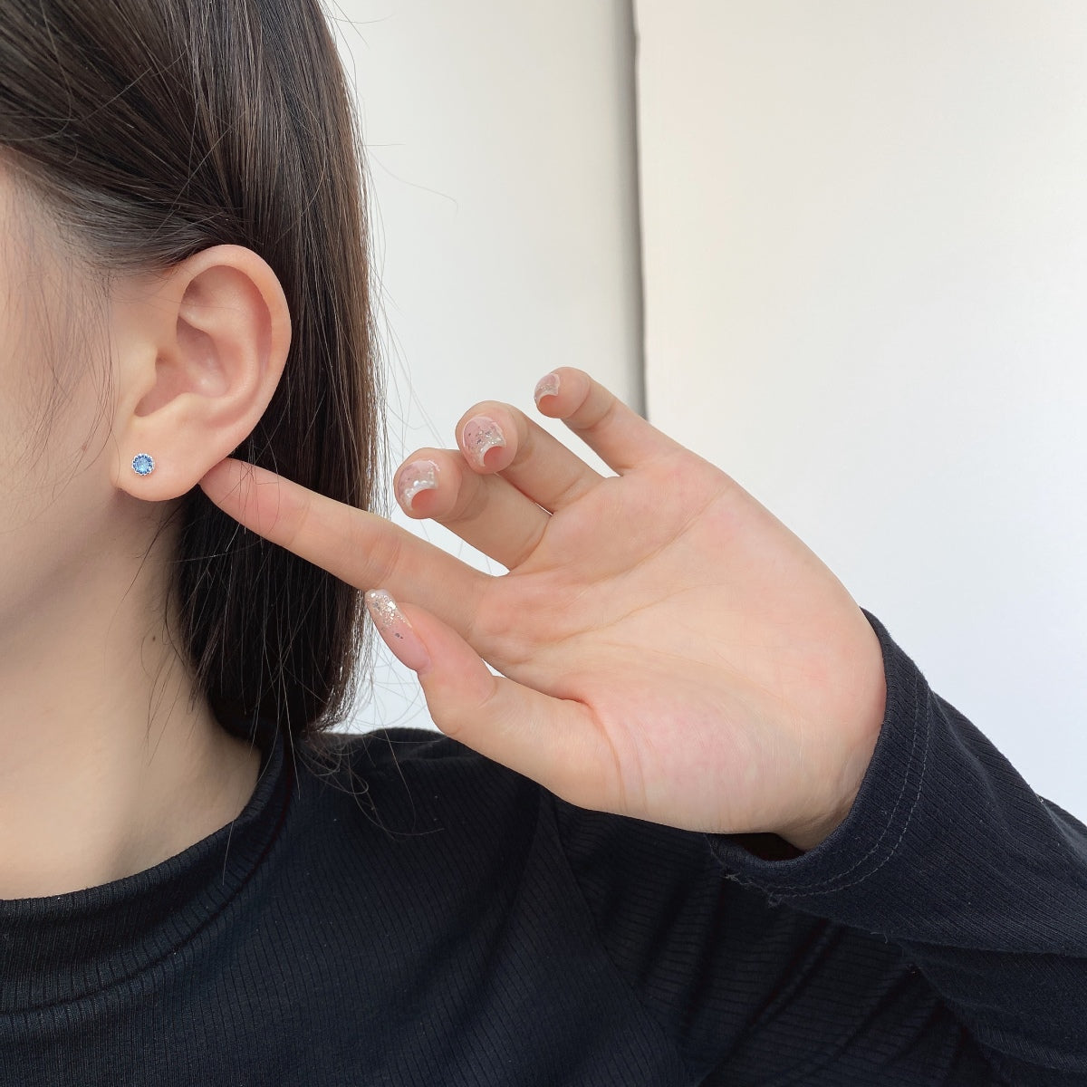 [Together]Sparkling Colorful Round Shape Earrings