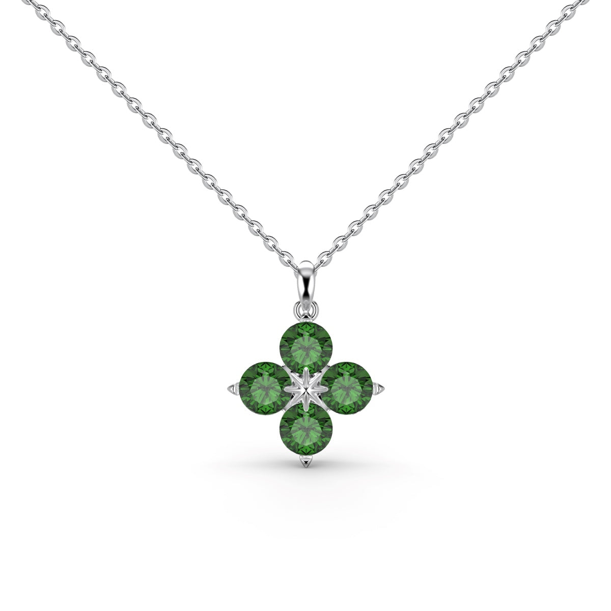 [Together]Four-Leaf Clover And Eight-Pointed Star Necklace