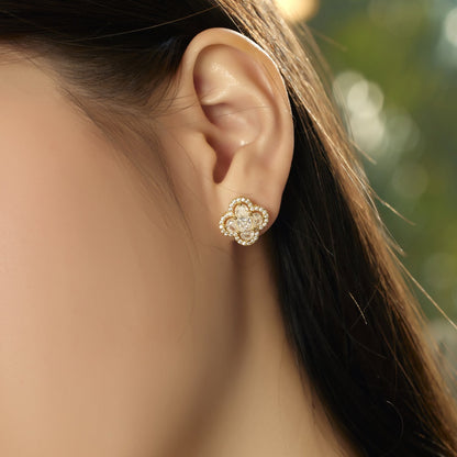 [Together]Lucky Four-Leaf Clover Exquisite Earrings