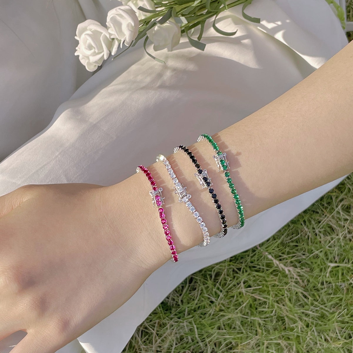 [Together]Radiant Colorful Round Cut Party Bracelet