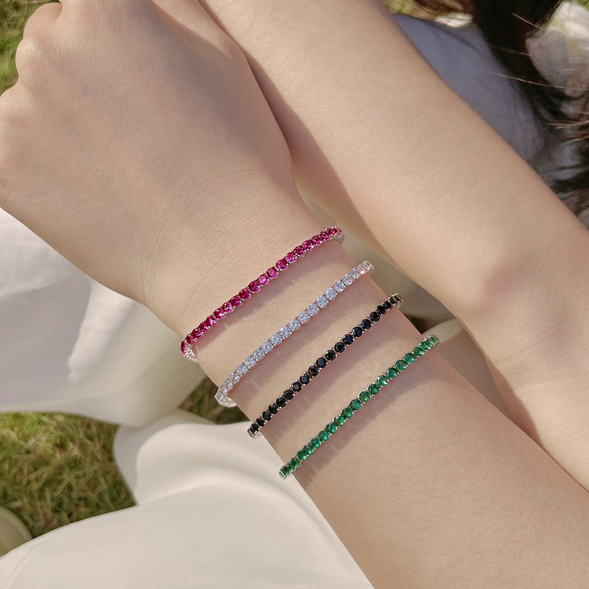 [Together]Radiant Colorful Round Cut Party Bracelet