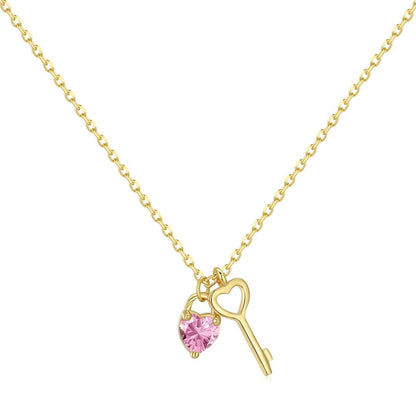 [Together]Unique Heart Shape Key Pendent Necklace