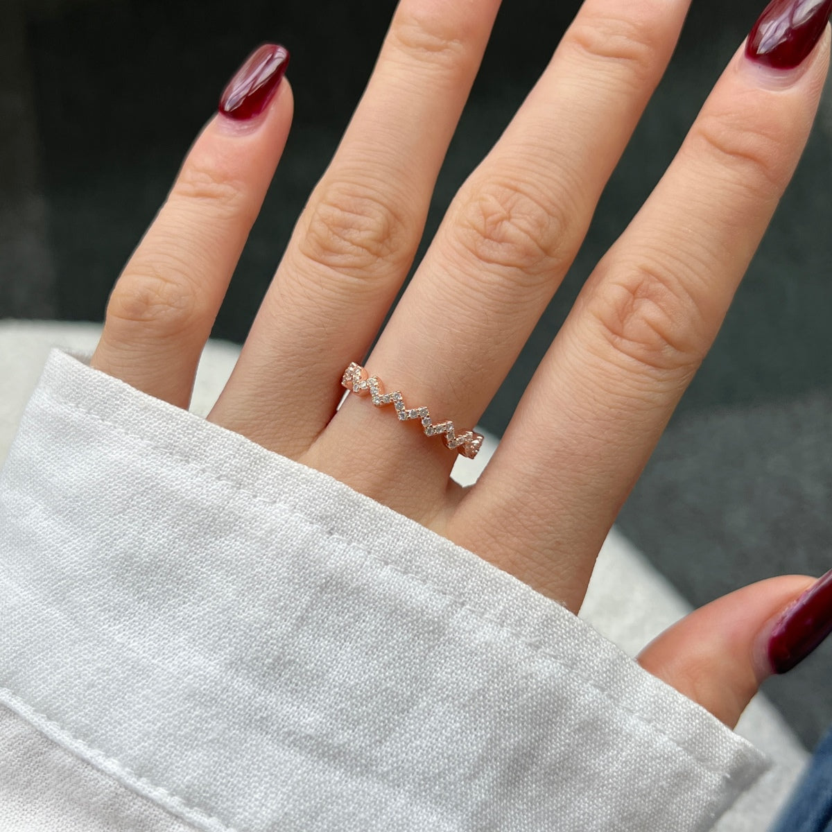 [Together]Delicate Enchanting Wave Shape Daily Ring