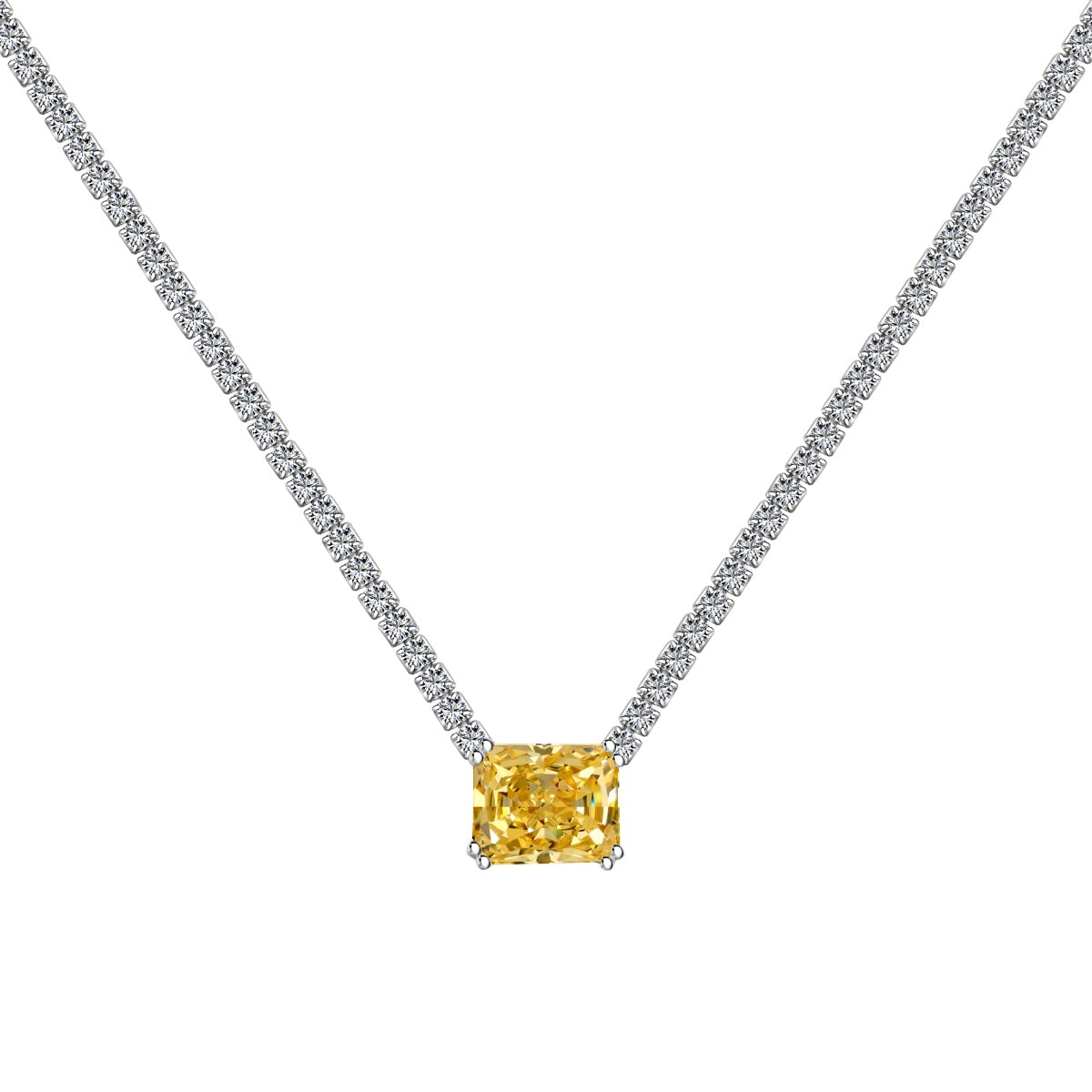 [Together]4.0 Carat Elegant Radiant Cut Necklace