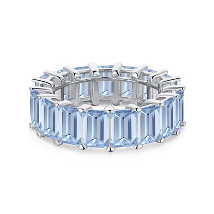 [Together]0.75 Carat Elegant Emerald Cut Tennis Ring