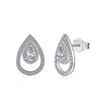 [Together]Sparkling Delicate Water Drop Shape Daily Earrings