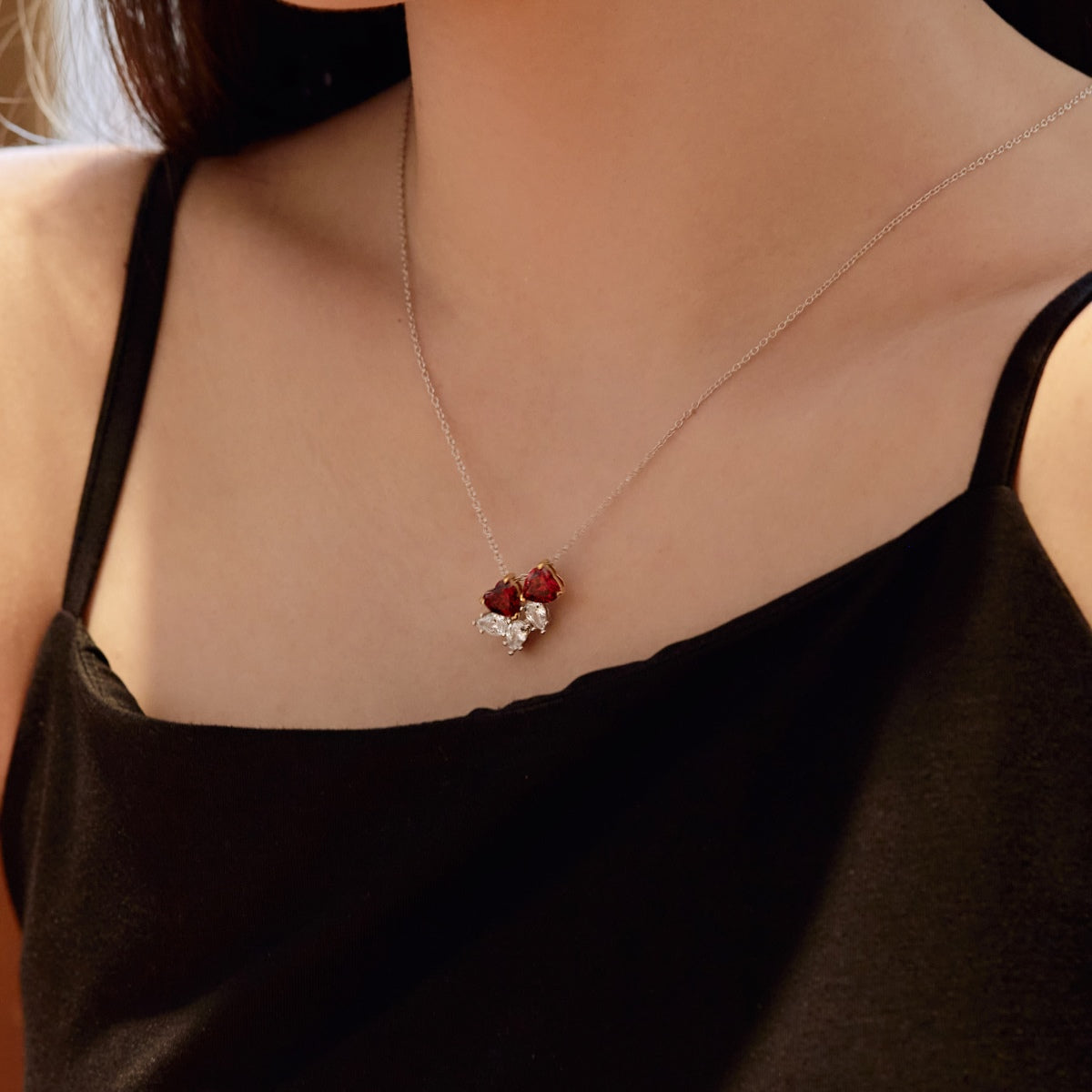 [Together]Dainty Red Heart Necklace