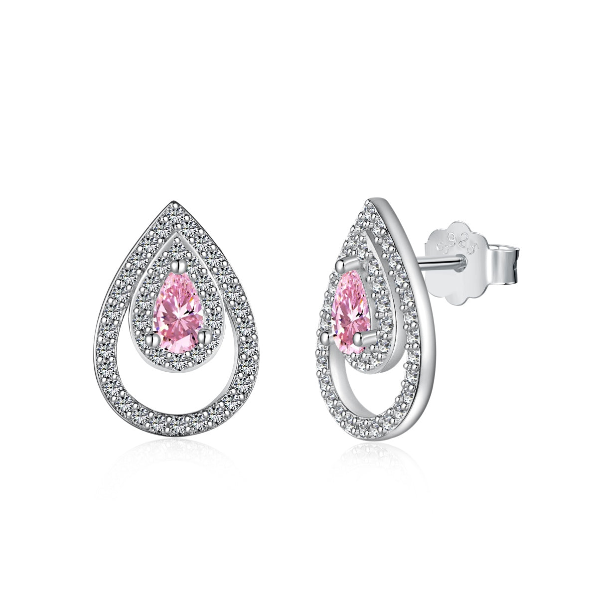 [Together]Sparkling Delicate Water Drop Shape Daily Earrings