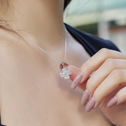 [Together]Heart-Shaped Four-Leaf Clover Bead Necklace