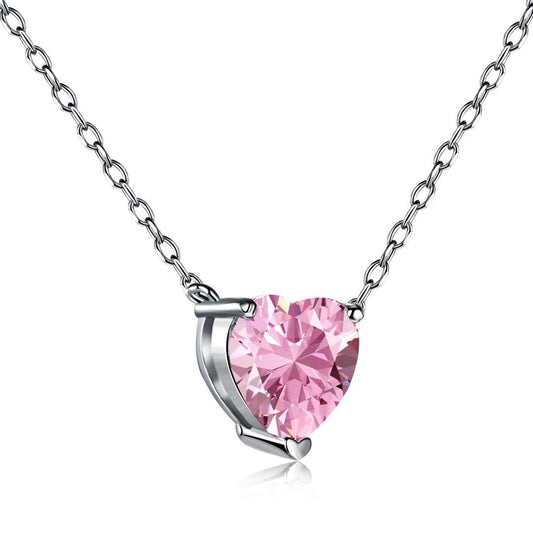 [Together]Heart Shape Main Stone Pendant Collarbone Necklace