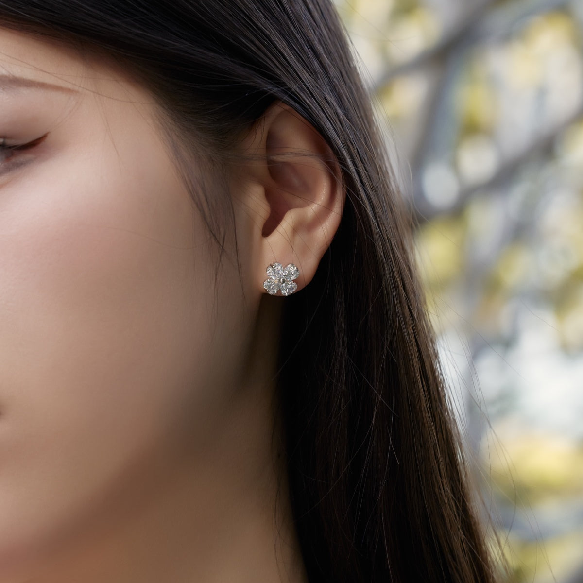 [Together]Four-Leaf Clover Ball Earrings