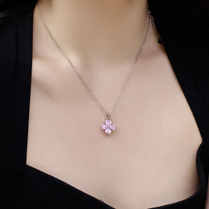 [Together]Heart-Shaped Four-Leaf Clover Bead Necklace