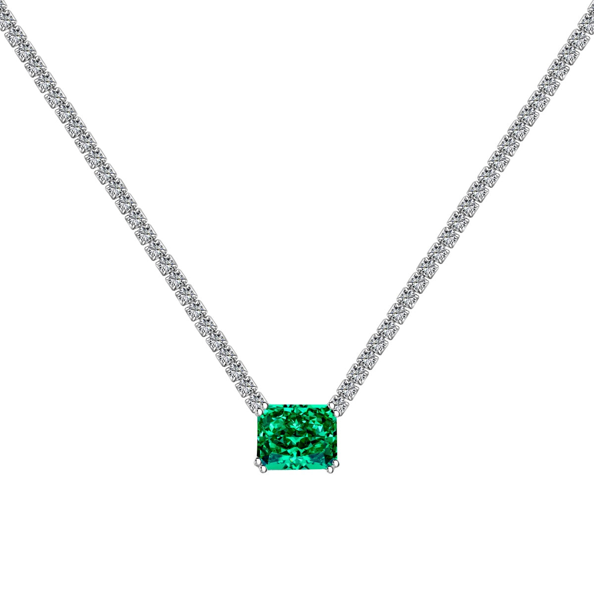 [Together]4.0 Carat Elegant Radiant Cut Necklace