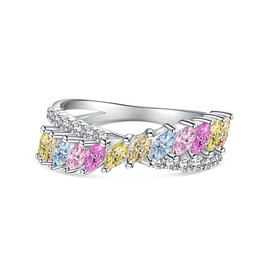 [Together]Unique Colorful Marquise Cut Daily Ring