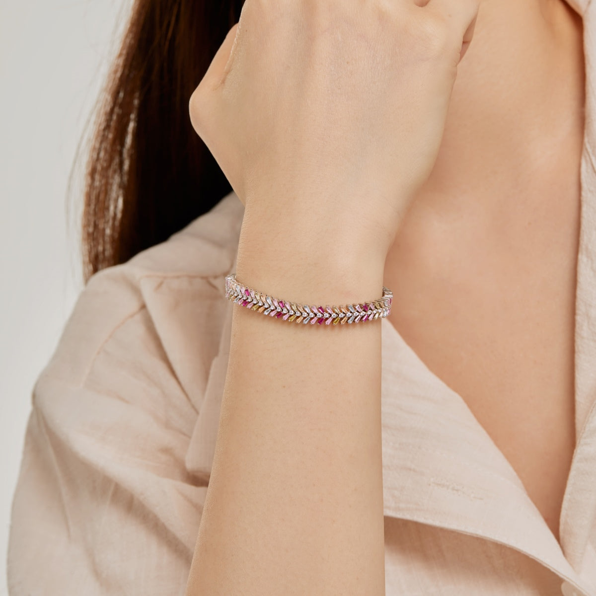 [Together]Dainty Radiant Emerald Cut Daily Bracelet