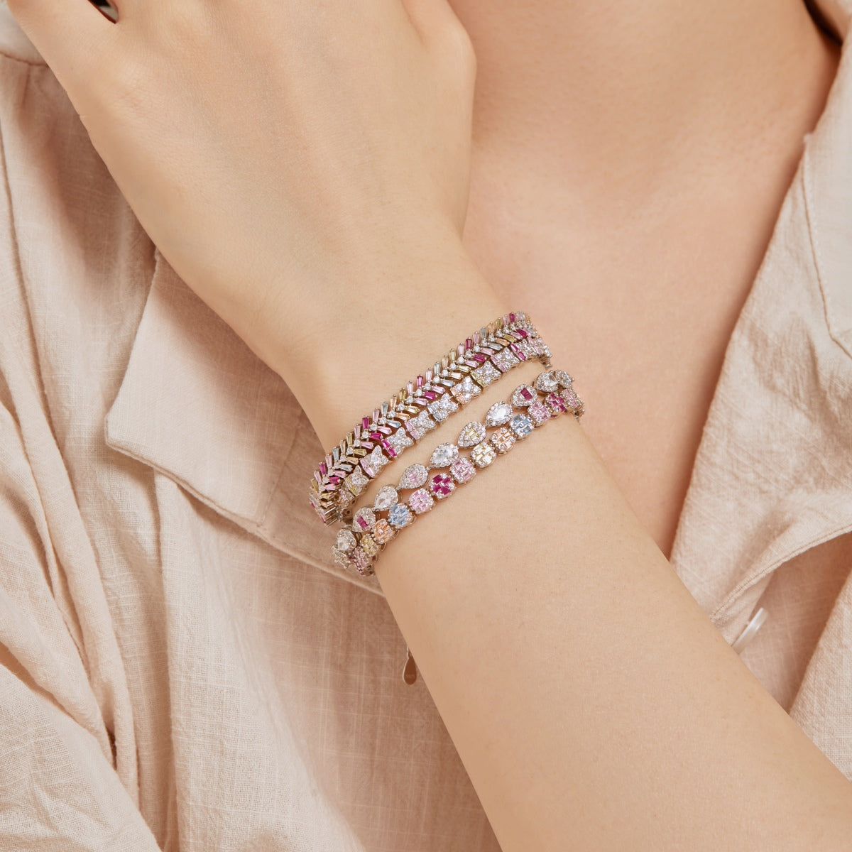 [Together]Dainty Radiant Emerald Cut Daily Bracelet