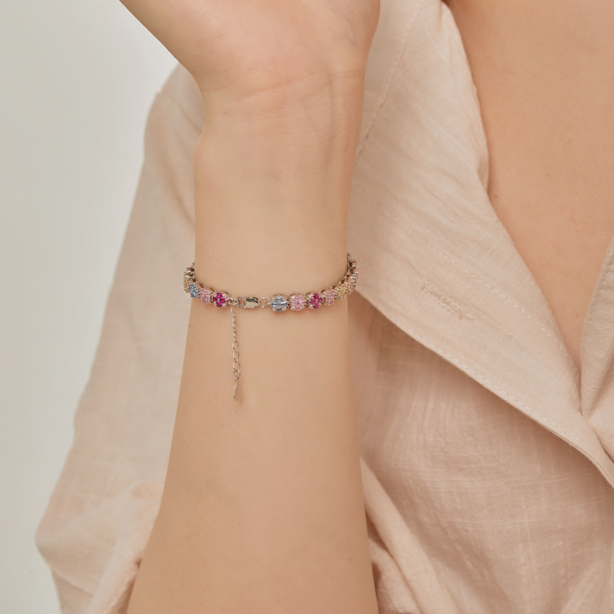 [Together]Delicate Colorful Emerald Cut Daily Bracelet