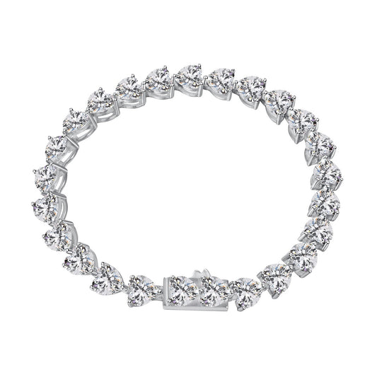 [Together]0.75 Carat Elegant Romantic Heart Shape Lover Bracelet