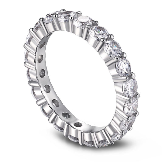 [Together]Sparkling Round Cut Tennis Ring